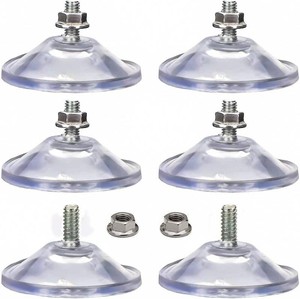 XJKJ M6 x 14 6 PCS Heavy Duty Suction Cups for Windows & Glass, Strong Reusable Suction Cups No Residue Window Suction Cups for Car, Aquarium, Smooth Surfaces