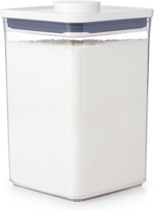 $22 OXO Good Grips POP Container, Airtight Food Storage for Pantry, 4.4 Qt  One-push Airtight Seal, Store Dry Goods like Flour, Sugar or Pasta, Stackable, Dishwasher safe, Big Square Medium Shape
