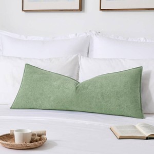 $25 Soft Waterproof 14x36 Long Lumbar Pillow Cover 1 Pack, Sage Green  Home Water-resistant Boucle Textured Neutral Accent Pillow Covers with Backing Zipper for Couch Sofa Chair Bed Indoor Outdoor