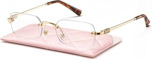 CCVOO Fashion Metal Rimless Reading Glasses for Women - Computer Readers with Blue Light Protection