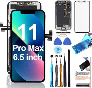 $39 for iPhone 11 Pro Max Screen Replacement 6.5 inch LCD Display 3D Touch Digitizer Frame Assembly Full Repair Kit with Repair Tools, Screen Protector, Instructions