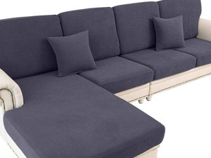 $23 LA MEACK Couch Cushion Cover Loveseat Cover or 2 Seat Sofa Cover Washable Stretch Sectional Sofa Slipcover(1 Piece for Loveseat or Sofa 2-Seater, Dark Grey)
