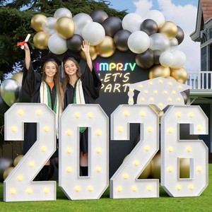 $70 Graduation Decorations Class of 2026, 4FT Marquee Numbers 2026 for Graduation Decorations, 2026 Light Up Numbers for Graduation Party Decor Pack of 4