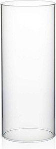 WGVI Hurricane Candle Holder Sleeve, Wide 4, Height 10, Clear Glass Cylinder Candleholder, Chimney Tube, Open Ended Candle Shade, 1 Piece