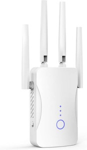 $22 JoyLantern 2026 WiFi Extender Signal Booster, 2.4GHz 300Mbps WiFi Booster for Home, Covers Up to 10999 Sq. Ft and 85Devices, Ethernet Port & Access Point White