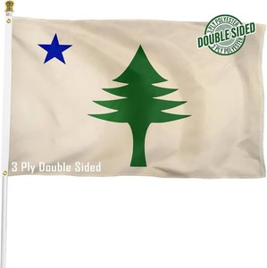 $22 XIFAN Double Sided Original Maine 1901-1909 State Flag 3x5 ft, Heavy Duty 3 Ply Durable Polyester, ME Flag with Vibrant Print4 Rows HemmingBrass Grommets for Indoor Outdoor Decor