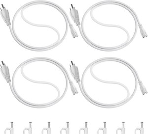 Barrina T8 TX-S 3FT Power Cord, 3 Prong Plug, Female End, Power Cable with US Plug for Shop LightGrow Light Fixtures, 4 Packs
