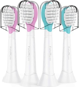 Kids Replacement Heads for Philips Sonicare 3 Years Old Child Soft Electric Toothbrush Compact Brush Head, Blue 4 Pack