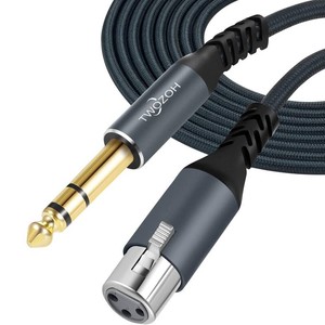 Twozoh XLR Female to 14 TRS Cable 10FT, Braided 6.35mm Stereo Jack Balanced to 3pin XLR Microphone Cable