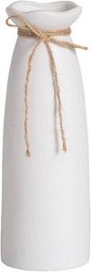 White Ceramic Vase-Flower Vase Dried Flower Vase for Modern Home Decor, Fit for Foyer Living Room Fireplace Bedroom Kitchen,Decent Gift, 8.27 H