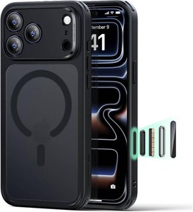 ESR for iPhone 17 Pro Case, Camera Control Cover, Compatible with MagSafe, Shockproof Military-Grade Protection, Magnetic Phone Case for iPhone 17 Pro, Classic Hybrid Case, Frosted Black