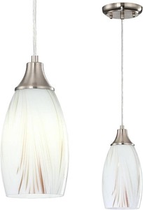 $50 Mini Milk Glass Pendant Lights,Handcrafted Art Glass Pendant Hanging Light fixtures with Brushed Nickel Finish Adjustable Cord Glass Pendant Light Shade for Kitchen Island,Hallway,Dining Room