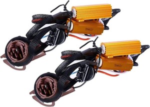 2 PCS Car Bulb Resistor Kit, 50 W 12 V Anti-flicker Brake Light Resistor, T20 3157 3157A 4157 Flashing Error Code Fix Warning Canceller, for Car LED Bulbs (Multicolored)
