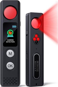 $30 Hidden Camera Detectors, Anti-Spy Camera Finder with LED Screen Rechargeable GPS Tracker&Bug Detector, Anti-Theft Alarm, 7 Modes Portable Privacy Protection for Airbnb, Hotel, Car, Office
