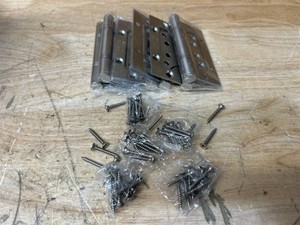 VOLUKA 6 Pack Non-Mortise Door Hinges - Easy to Install, 4x 3 Stainless Steel Door Hinges - Smooth Movement and Heavy Duty, Silver