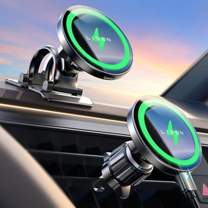 LISEN 15W MagSafe Car Mount Charger, Magnetic Phone Holders for Your Car  Dual Mounting Type for 99% Vehicles Magsafe Car Mount,15W Magnetic Wireless Car Charger Car Accessories for iPhone 17-12
