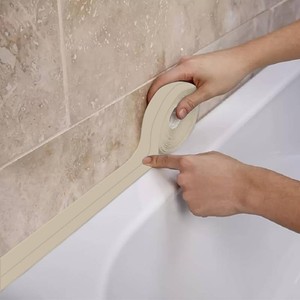 2 Rolls Caulk Tape Self Adhesive, Almond Waterproof Caulking Strip Peel & Stick Wallpaper Floor Tile Toilet Bowl Gel Bathroom Kitchen Wall Decor, A Simple & Effective Solution for Sealing & Trimming