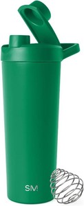 $23 Simple Modern Protein Shaker Bottle, Stainless Steel  24oz, Green  Rally Protein Shaker Cup with Mixing Ball  Insulated Metal Bottle for Protein Powder, Shakes & Pre Workout  Kelly Green