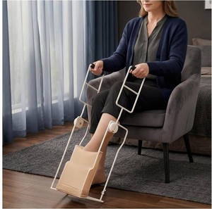 $34 Wide Compression Sock Aid for Swollen Legs,18Calf Stocking Donner  Putting on Compression Socks, Wide frame for 15-18 Calf, 22 Long Handle, No Bend Sock Helper for Seniors Limited Mobility