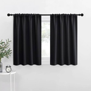 NICETOWN Short Curtains 36 inches Long, Black Out RV Bunk Panels, Kitchen Window Curtains Over Sink, Thermal Insulating Blackout DrapesDraperies for Small Window (2 Panels, 42 inches Wide)
