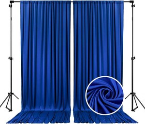 $21 10 x 7 Feet Blue Backdrop Curtain for Partie, Background Curtains for Photoshoot, Birthday, Wedding, Halloween, Thanksgiving, Christmas, New Year Party Decorations 5Ft x 7Ft, 2 Panels