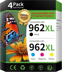 $96 962XL Ink Cartridges Combo Pack Replacement for HP 962XL 962 Ink Cartridges, 962xl Black and 962 Color to Work for HP OfficeJet Pro 9010 9012 9014 9015 9016 9018 9020 9022 9025 Printer (BCMY, 4 Pack)