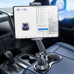 eSamcore Tablet Holder for Car, for iPad Stand Cup Holder Car Mount  15 Height, 1.57 Depth Clamp, Fit 2.5-3.9 Cup Holder, Fit Cell Phone iPhone Tab iPad, Car Accessories, Travel Essentials