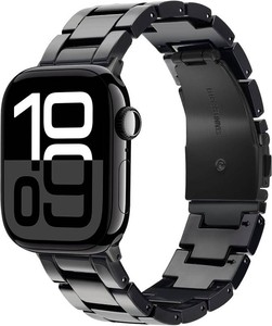 V.R.HOPE Resin Watch Band Compatible with Apple Watch Band for Women 42mm 44mm 45mm 46mm49mm Tortoise Fashion Lightweight Bracelet Strap for iWatch Series Ultra31110987654321SE3(Black)