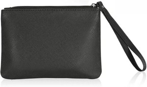4.5 x 6.5 Clutch Stadium Approved, Leather Coin Purse for Women Wristlet Money Pouches for Cash Car Change with Zipper Lipstick Holder, Extra Small Makeup Bag for Purse Organizer Insert, Black