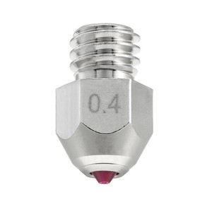 $25 Ruby Tip MK8 Nozzle 0.4mm for Ender 3, CR-10, Elegoo Neptune 3, Sovol SV06 3D Printer and More, Hardened & Abrasion Resistant, Nickel Plated Copper