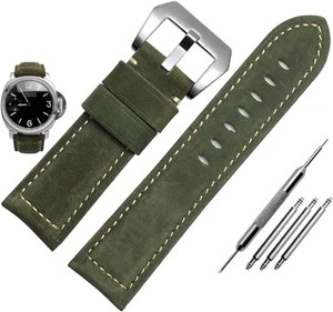 Vintage Leather Watch Bands for Men - Top Grain Leather Compatible with Panerai Watch Band - 20mm, 22mm, 24mm, 26mm
