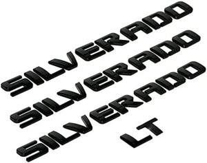 $22 3D Raised and Strong Adhesive Decals Letters Compatible for 2012-2025 Silverado LT 1500 2500Hd 3500Hd (Matte Black)