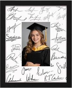 eletecpro 8x10 Signable Picture Frame with Clear Acrylic Cover, Signature Photo Frame with Mat Display 4x6 Photo for Tabletop or Wall, Wedding Guest Book Alternative, Graduation Decoration, Black