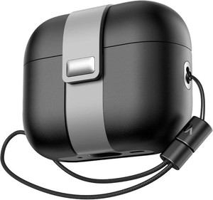 $25 SURITCH for AirPods Pro 3 Case (2025), Magnetic Lock Bumper Cases Compatible with Airpods Pro 3rd Generation, Rugged Protective Cover with Stylish Hanging Lanyard Cases for Women Men, Black