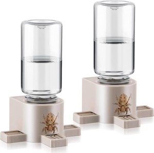2 Pcs 10ML Jumping Spider Water Dispenser with Magnets, Wooden  Gravity-Fed Automatic Water Supply, Safe Material forTarantulas EnclosureHabitat, Flexible Magnetic Installation