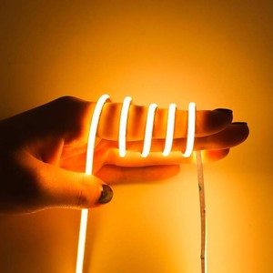 3mm COB LED Strip Light 16.4ft Ultra Thin Tape Light 12V Yellow  Flexible Cuttable Dimmable Dotless Seamless Glow 400LEDsM LED DIY Light for Cabinets & Shelves Bedroom Kitchen & Home Decor