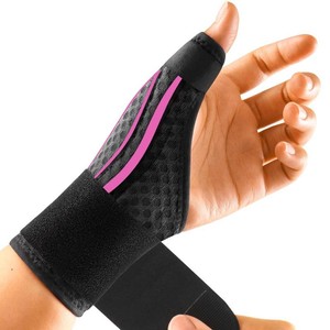 FREETOO Stable Thumb Wrist Brace Right Hand or Left Hand for Carpal Tunnel, Trigger Thumb Spica Splint for De Quervains Tenosynovitis, Thumb Stabilizer for Arthritis, CMC MCP Pain,Sprain, Pink Left S