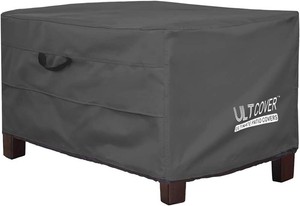 $30 ULTCOVER Waterproof Patio Ottoman Cover Rectangular Outdoor Side Table Furniture Covers Size 40L x 30W x 20H inch, Black