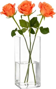Acrylic Square Flower Vase, Non-breakable Vase, 5 x 5 x 12 Tall Clear Vases for Flower, Large Cube Floral Plant Container, Planter Terrarium for Wedding Party Event, Home Office Decor