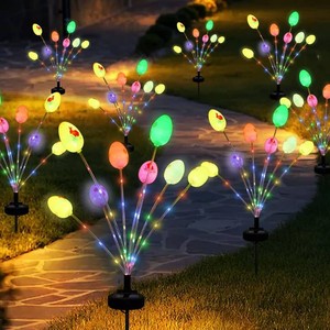 2 Packs Solar Easter Decorations Outdoor Stake Lights, 16 LEDs Colorful Swaying Egg Lights for Easter Decor, Waterproof Easter Solar Lights Decor for Garden, Lawn, Pathway, Yard, Porch & Patio