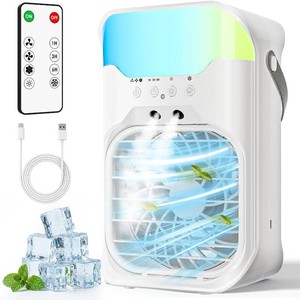 $40 Portable Air Conditioners,4-in-1 Air Cooler,3 Fan Speeds,1600ML Water Tank With 2 Mist,10 Color Night Light,Remote Control,Portable AC for Room,Car,Bedroom,Office,Outdoor