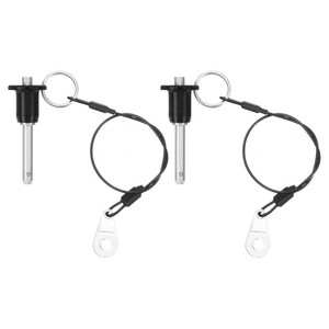 uxcell 2 Pcs Quick Release Pin, 14 x 1.42(Dia. x L) Ball Locking Pin with Push Button 304 Stainless Steel Ring Handle Locking Pin with Wire for Audio Bimini Top Marine, Silver
