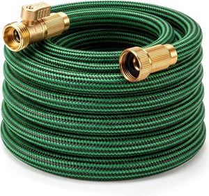 NON-EXPANDABLE Garden Hose 25 ft, Heavy Duty Flexible Water Hose, Kink Resistant Lightweight Hybrid Hose with Durable Fabric Skin, Leakproof Hose Male to Female Fittings