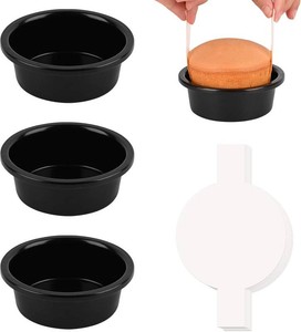 HUAKENER 4 Inch Cake Pan, 3 PCS Carbon Steel Round Cake Pans  Round Cake Pans with 100 Pieces Parchment Paper, Non-stick Cake Baking Pans, Dishwasher Safe