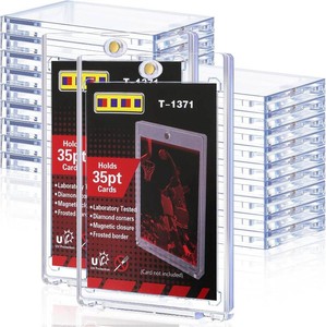 20ct Magnetic Card Holders for Trading, 35pt Hard Cards Sleeves Case, One Touch Card Holder Fit for MTG Sports, Baseball, Game, Toploaders, Standard Cards Display