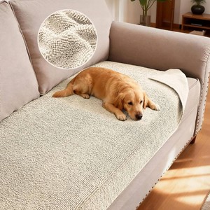 $34 H.VERSAILTEX Non Slip Pet Couch Cover Chenille Dog Bed Protector Thick Soft Sofa Slipcover Pet Friendly Washable Couch Cushion Covers for Pets (30 x 70, Ivory)