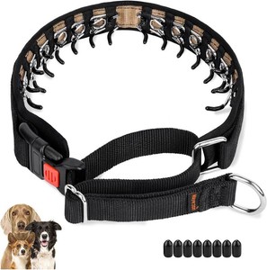 $28 Martingale Dog Collar No Pull, Black, M  Neck Cir 14.5-18.5  Patented Anti Pull Collar for Small Medium Large Dogs, Buckle, For Walking Training, Adjustable, Hidden Design, 2.5mm Links