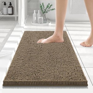 Smiry Bathroom Rugs 24X16, Luxury Chenille Extra Soft Absorbent Bath Mat  Camel, Machine Washable Non-Slip Plush Bath Mats for Bathroom, Tub, Shower, and Floor, Home Decor