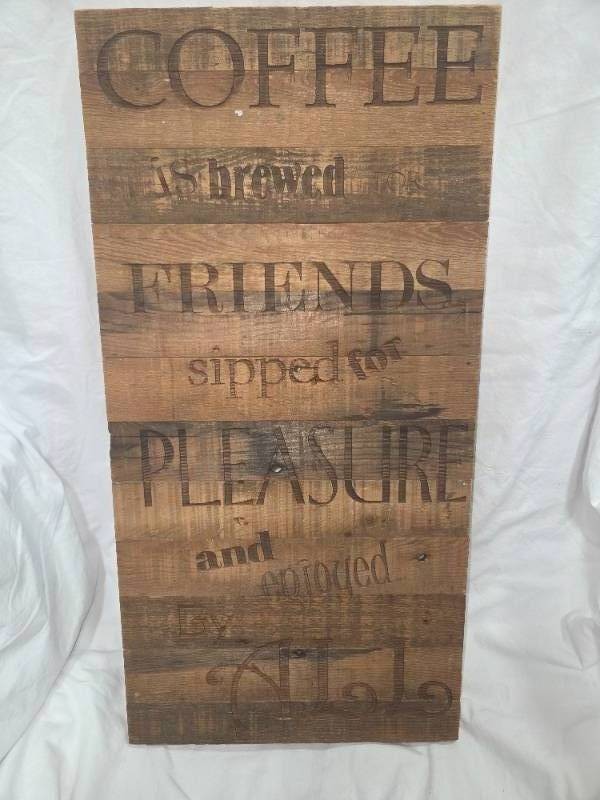 Wood Coffee Sign Decor