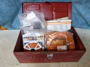 Metal Toolbox with Stihl Stihl Trimmer Accessories